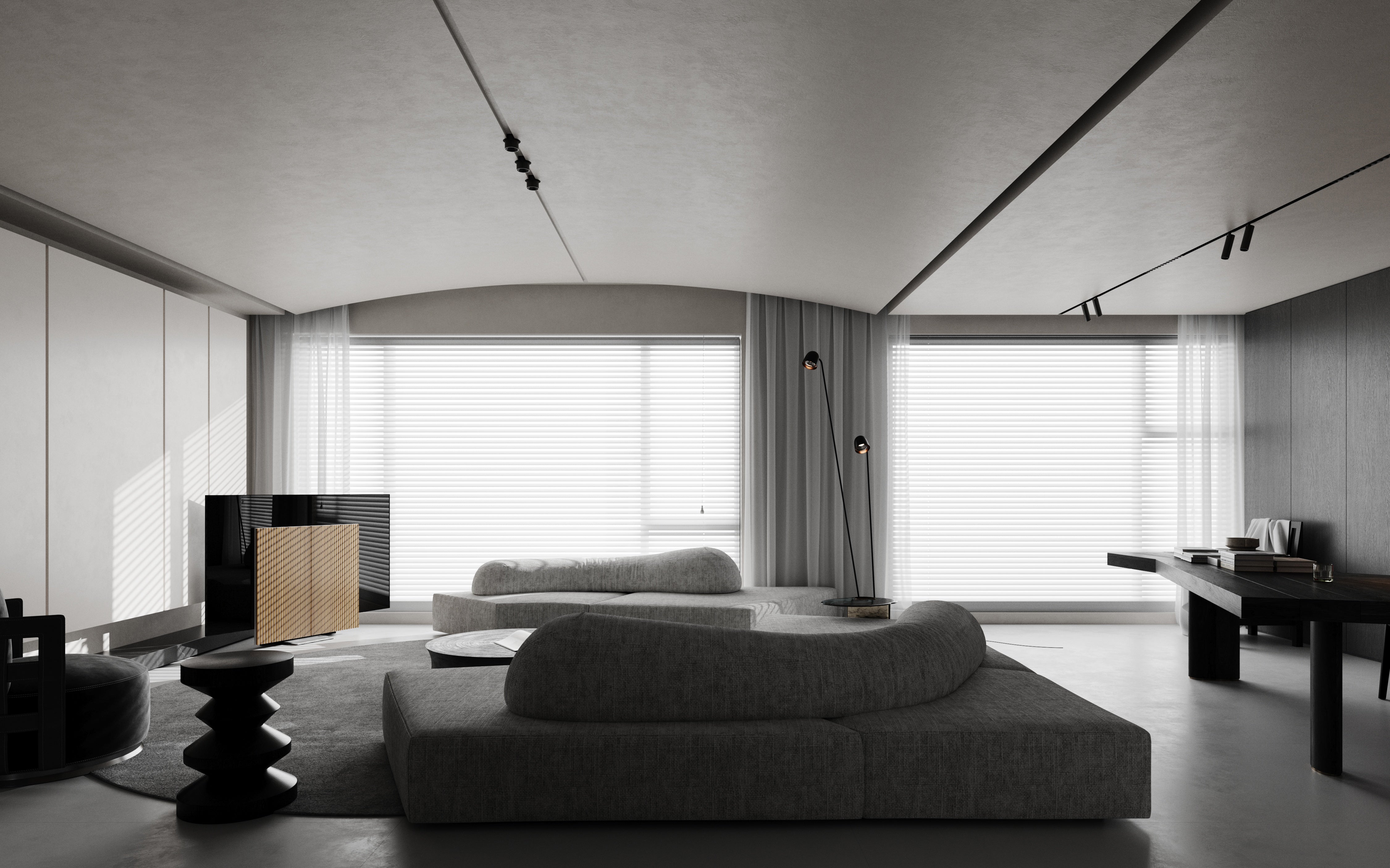 黑白灰平层客厅